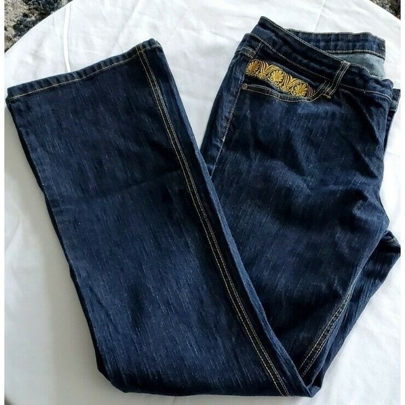 Southpole Jeans Co Womens 13 Boot Cut Blue Jeans Mid Rise Embroider Denim 32X32 - Picture 1 of 4